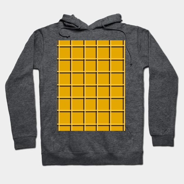 Mustard Yellow Square Check Grid Hoodie by OneThreeSix